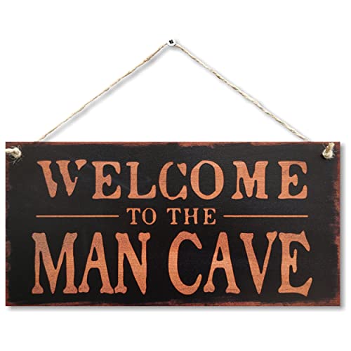 CARISPIBET Dekoratives Schild mit Aufschrift "Welcome to the Man Cave", Schlafzimmerdekoration, Spielzimmer, Wandkunst, 15,2 x 30,5 cm von CARISPIBET