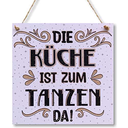 CARISPIBET Die Küche ist Dekoschil Hausdeko Wohnkultur Hängeornamente dekorative Wandkunst 20 x 20 cm von CARISPIBET