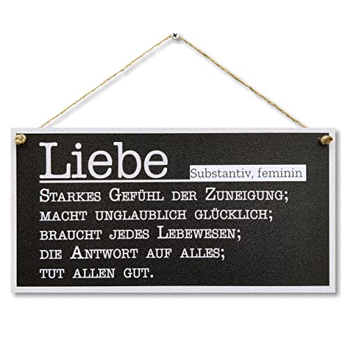 CARISPIBET Liebe Heimdekorationsschilder Wohndeko Dekoschilder Motivationsschilder für Hausdekoration Türschilder, Wanddekoration 15x30cm von CARISPIBET