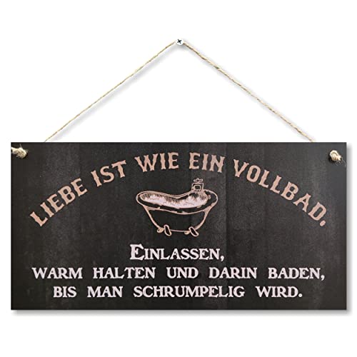 CARISPIBET Liebe ist wie ein vollbad Wohndeko Schilder Badezimmerschilder Wohndeko Lustige Badezimmerschilder Lustige Haus Deko Türschilder Wanddeko 15x30cm von CARISPIBET