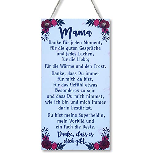 CARISPIBET Mama Dekorationsschilder im Vintage-Look mit Zitat als Geschenk und Dekoration Mutter Mutti Geburstag 30x15 von CARISPIBET