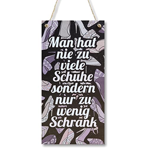 CARISPIBET Man hat nie zu viele Schuhe Wanddeko Wohnkultur Hausschilder Heimdeko mit Humor Hausdeko Lustige Schilder Wohndeko 30 x 15 cm von CARISPIBET