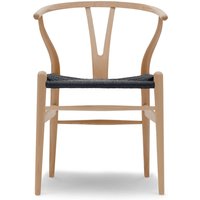 Stuhl CH24 Wishbone Chair Buche geölt Geflecht schwarz von CARL HANSEN & SØN