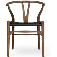 Stuhl CH24 Wishbone Chair Eiche geölt Geflecht schwarz/rauchfarbiges Öl von CARL HANSEN & SØN