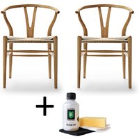 Stuhl CH24 Wishbone Chair Set Eiche geölt inkl. Holzpflegeset von CARL HANSEN & SØN