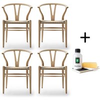 Stuhl CH24 Wishbone Chair Set Eiche geseift inkl. gratis Holzpflegeset von CARL HANSEN & SØN