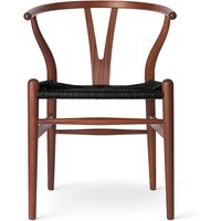 Stuhl CH24 Wishbone Chair Mahagoni geölt Geflecht schwarz von CARL HANSEN & SØN