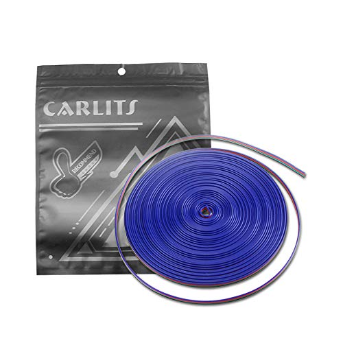 CARLITS 22 AWG 4 poliger 10m Verlängerungs Kabel Draht 22 Gauge 33ft 12V 4x0.32mm² Draht Linie Steckersatz für RGB LED Streifen 5050 3528 von CARLITS