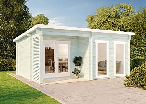 Alpholz Gartenhaus Orkus-44 aus Massiv-Holz | Gerätehaus mit 44 mm Wandstärke | Garten Holzhaus inklusive Montagematerial | Geräteschuppen Größe: 540 x 420 cm | Pultdach von CARLSSON