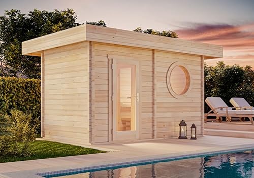 CARLSSON Saunahaus Cubus-70 C, 70 mm Wandstärke (411 x 244 cm) von CARLSSON