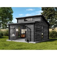 Alpholz Gartenhaus Lausitz ISO Gartenhaus aus Holz, Holzhaus mit 70 mm Wandstärke, Blockbohlenhaus mit Montagematerial von ALPHOLZ