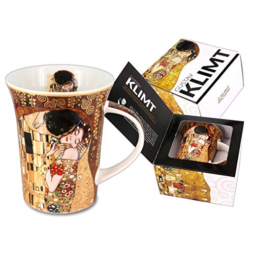 CARMANI - Gustav Klimt Porzellantasse mit Motiv Der Kuss, 350 ml von CARMANI