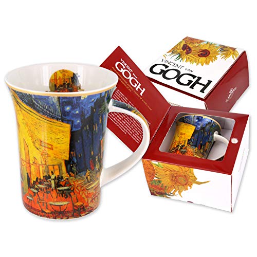 CARMANI - Porzellan-Becher mit 'Café-Terrasse am Abend' von Vincent Van Gogh dekoriert 350ml von CARMANI