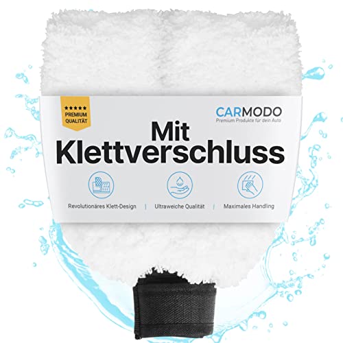 CARMODO Autowaschhandschuh aus extrem weicher Mikrofaser - Ultra saugstark - entfernt jeden Schmutz mühelos - Waschhandschuh Auto - Mikrofaser Handschuh, Wash Mitt, Auto Handschuh von CARMODO