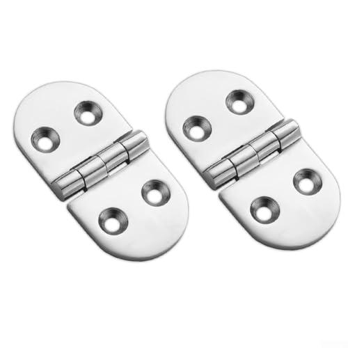 2 Stück Türscharniere, Lukenscharniere, strapazierfähig, Edelstahl, oval, Schrankscharnier für Wohnmobil, Boote, Marine von CARMOTTER