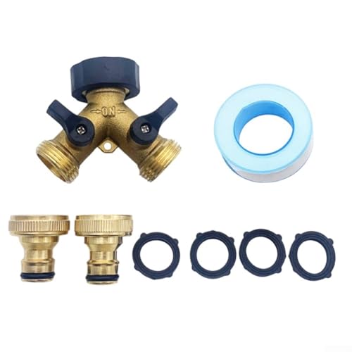 2-Wege-Schlauchverteiler aus Messing, effiziente Wassernutzung mit zwei Absperrventilen und auslaufsicheren Funktionen 2-Wege-Schlauchverteiler aus Messing, effiziente Wassernutzung mit zwei Absperrventilen und auslaufsicheren Funktionen von CARMOTTER