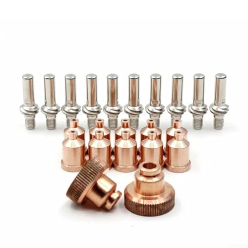 22 Stück KP2845-8 KP2845-1 Plasmaschneid-Verbrauchsmaterialien Standard 1,7 mm Spitzen Düse KP2845-3 Elektroden-Plasmaschneider Taschenlampe für LC105 Tomahawk 1538 von CARMOTTER