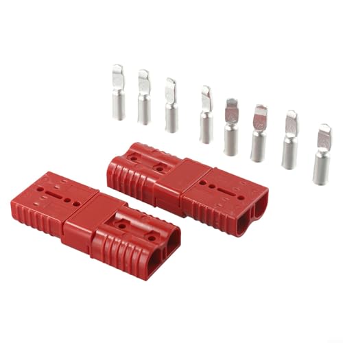 4 Stück für Anderson-Stecker, 175 A, 600 V, Kabelklemme, Batterie-Stromanschluss, grau/rot (rot) von CARMOTTER