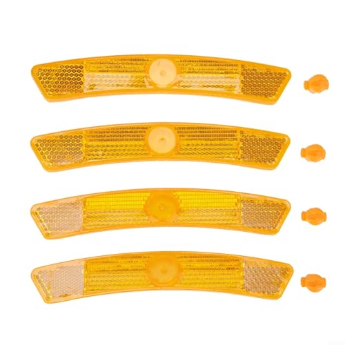 4 x Fahrrad-Reflektoren vorne und hinten, Radspeichen-Reflektoren, Fahrradzubehör für Mountainbike-Räder (gelb) von CARMOTTER