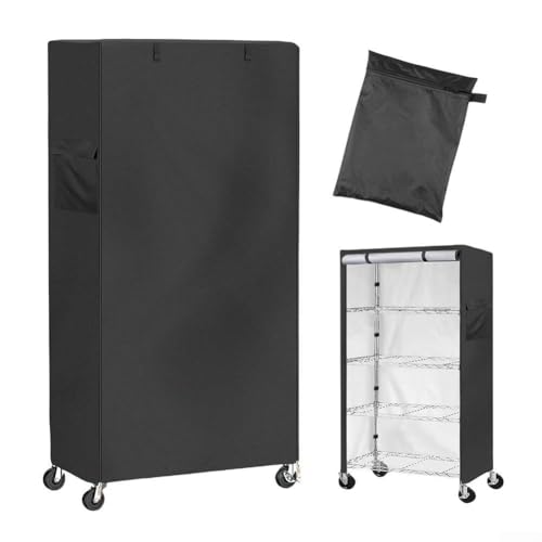 420D Oxford Regal-Staubschutz mit Reißverschluss und Aufbewahrungstasche, wasserdichte Regalabdeckung für Regale in Küche, Garage, Keller (76 x 35 x 157 cm) von CARMOTTER