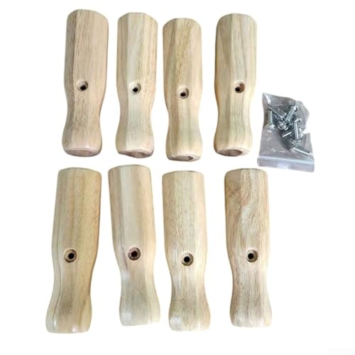 8 Stück Tischkicker Griffe Holzkonstruktion mit Rillen-Design für rutschfeste Leistung (gelb) von CARMOTTER