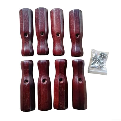 8 Stück Tischkicker Griffe Holzkonstruktion mit Rillen-Design für rutschfeste Leistung (rot) von CARMOTTER