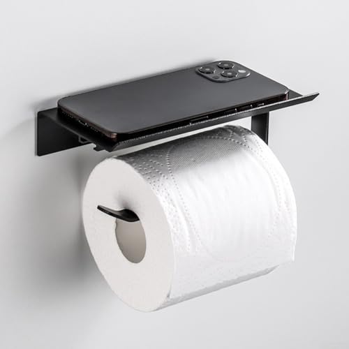 Abnehmbarer Haken Toilettenpapierhalter, Weltraum-Aluminium-Rollenpapierhalter für Badezimmer (B) von CARMOTTER
