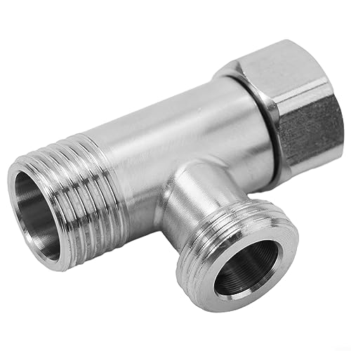 Badezimmer Eckventil, WC 304 Edelstahl T Adapter G1/2 T-Ventil für Badewanne Bidet Sprayer Duschsystem von CARMOTTER