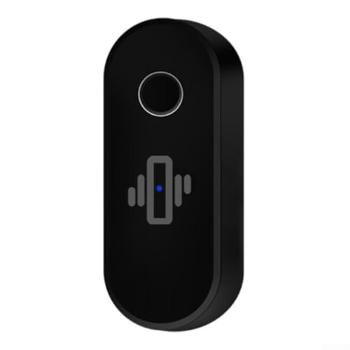 Bewegungsaktivierter Vibrationssensor-Alarm, kabelloser Mini-Glasbruchmelder für umfassende Sicherheit zu Hause über Tuya-Integration (schwarz) von CARMOTTER