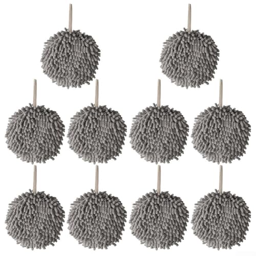 Chenille-Plüsch-Handtücher, schnell trocknend, 10 Stück, für schnelle Absorption in Küchen und Badezimmern (grau) von CARMOTTER