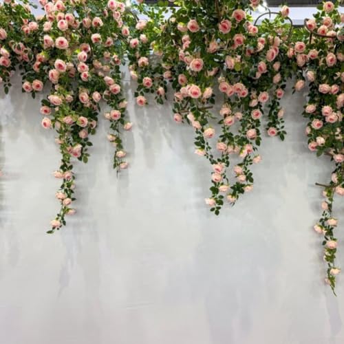 Dekorative künstliche Rosenranken-Girlande, 1 9 m lang mit realistischen Blumen, geeignet zur Verschönerung von Innenräumen und Einkaufszentren, Rot Dekorative künstliche Rosenranken-Girlande, 1 9 m lang mit realistischen Blumen, geeignet zur Verschönerung von Innenräumen und Einkaufszentren, Rot von CARMOTTER