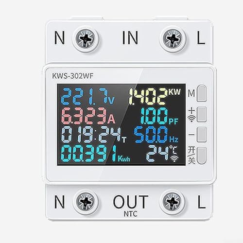 Digital for Energy Meter, for TUYA WiFi Smart Power Monitor, AC170-270V 100A Electric Watt Meter Voltage Current Power KWH Meter (KWS - 302L (no WiFi with Power outages)) von CARMOTTER