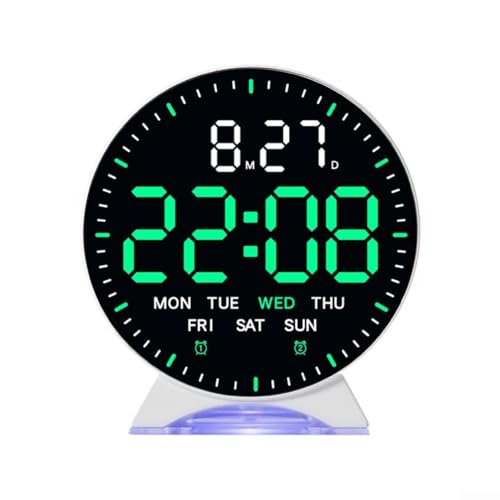 Digitaler Wecker, elektronische Uhr mit Dual-Alarm, Datums- und Tagesanzeige, laufender Sekundenzeiger und Schlafmodus für Nachtgebrauch (C) von CARMOTTER