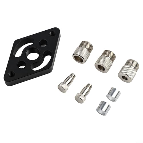 Dübelvorrichtung, selbstzentrierender Bohrführungs-Locator mit Stahlbuchsen für präzises vertikales Lochstanzen in Holzbearbeitungs- und Bohrprojekten (schwarz) von CARMOTTER