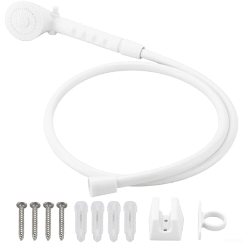 Duschkopf-Set, Handbrause und Schlauch, Wandmontage, Duscharmatur-Set für Badezimmer-Armaturen, Handbrausen (weiß) von CARMOTTER