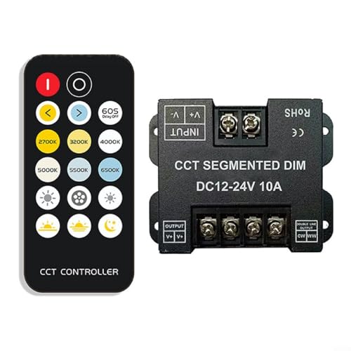 Dynamischer LED-Lichtstreifen-Controller Dual Channel RF für 2 Draht und 3 Draht LED Streifen CCT Segment Dimmer Dynamischer LED-Lichtstreifen-Controller Dual Channel RF für 2 Draht und 3 Draht LED Streifen CCT Segment Dimmer von CARMOTTER