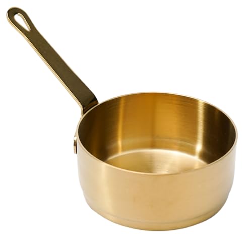 Edelstahl-Kochtopf, Mini-Milchtopf, kleine Metall-Saucenpfanne für Zuhause, Küche, Restaurant, 100 ml (Gold (100 ml) von CARMOTTER
