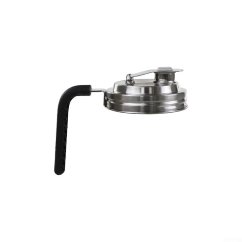 Edelstahldeckel mit Griff für einen sicheren Halt und Gummidichtung, um Auslaufen zu verhindern, geeignet für Saucen, Dressings und Flüssigkeitsaufbewahrung (schwarz) von CARMOTTER
