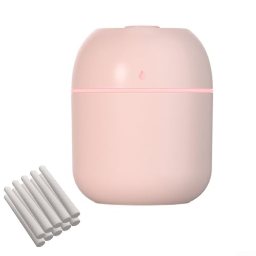 Effizienter USB-Luftbefeuchter für den Innenbereich mit 10 Wattestäbchen, perfekt für die leise Hydratisierung Ihres Raumes (Rosa) von CARMOTTER