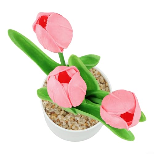 Einfach zu arrangierende PU-Tulpe künstliche Blumen dekorative Innenornamente für individuelle Displays (Rosa) von CARMOTTER