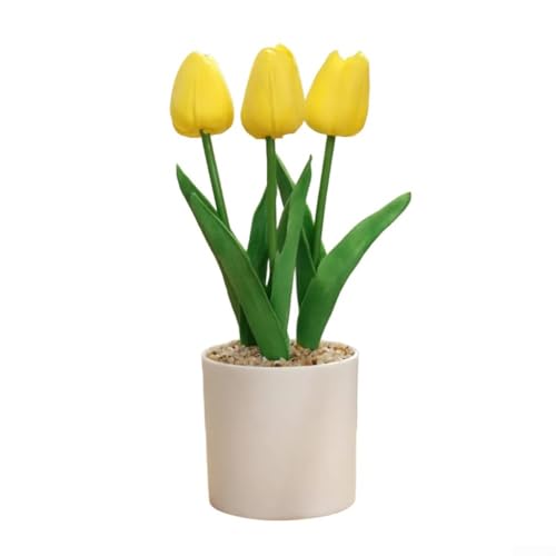 Einfach zu arrangierende PU-Tulpe künstliche Blumen dekorative Innenornamente für individuelle Displays (gelb) von CARMOTTER