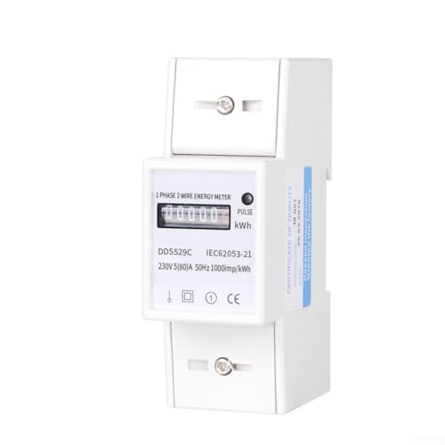 Einphasen-Elektrozähler, DIN-Schienenmessgerät, AC 230 V 80 A, mechanischer analoger Stromzähler für Energiemanagement von CARMOTTER