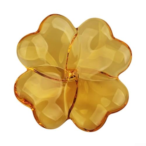 Elegante Blattform Ornament in Kristallglas für Zuhause und Hochzeit Dekor mit starkem, stoßfestem Borosilikatglas (Goldgelb) von CARMOTTER