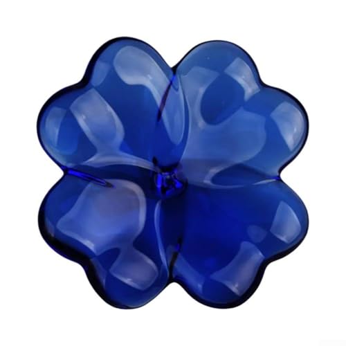 Elegante Blattform Ornament in Kristallglas für Zuhause und Hochzeit Dekor mit starkem, stoßfestem Borosilikatglas (blau) von CARMOTTER