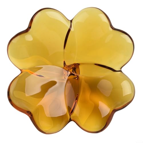 Elegante Blattform Ornament in Kristallglas für Zuhause und Hochzeit Dekor mit starkem, stoßfestem Borosilikatglas (braun) von CARMOTTER