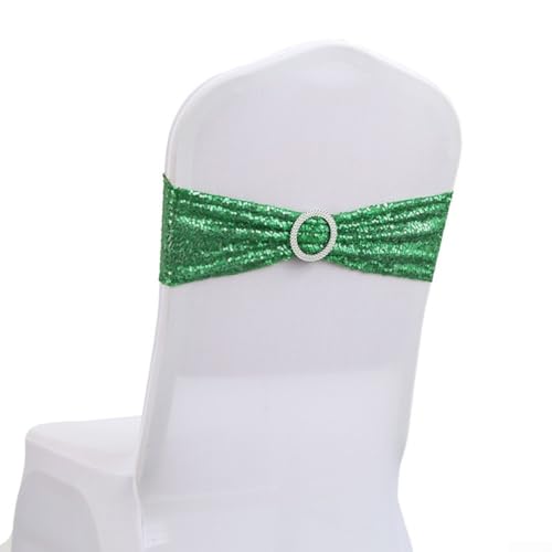 Elegante dehnbare Schärpen für Stühle, perfektes Dekorations-Accessoire für Feiern (grün) von CARMOTTER