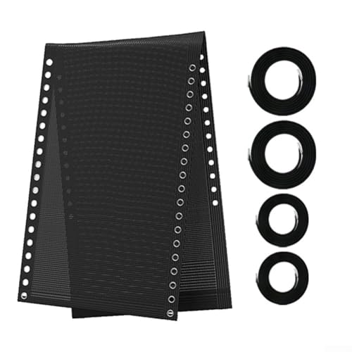 Ersatz-Liegestuhl-Stoff mit praktischem Seilband, 160 x 48 cm, Strand-Sessel, Segeltuch, für den Außenbereich (schwarz) von CARMOTTER