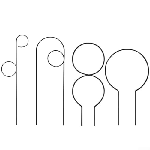 Funktionelle Pflanzenstützrahmen aus Metall für den Innen- und Außenbereich für Kletterpflanzen (vier Sets von schwarz) von CARMOTTER