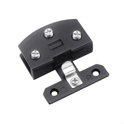 Glastürscharnierklemme, Zinklegierung, Möbelbeschläge für Schränke und Vitrinen, stabile Befestigung, nicht öffnend, geeignet für 7 8 mm Glas (schwarz) von CARMOTTER
