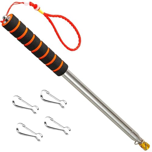 Hand-Fahnenmast, ausziehbar auf 3 Meter, inklusive 4 starken Clips für Flaggen von CARMOTTER